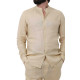 Long Sleeve Chinese Collar Linen Shirt