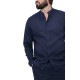 Long Sleeve Chinese Collar Linen Shirt
